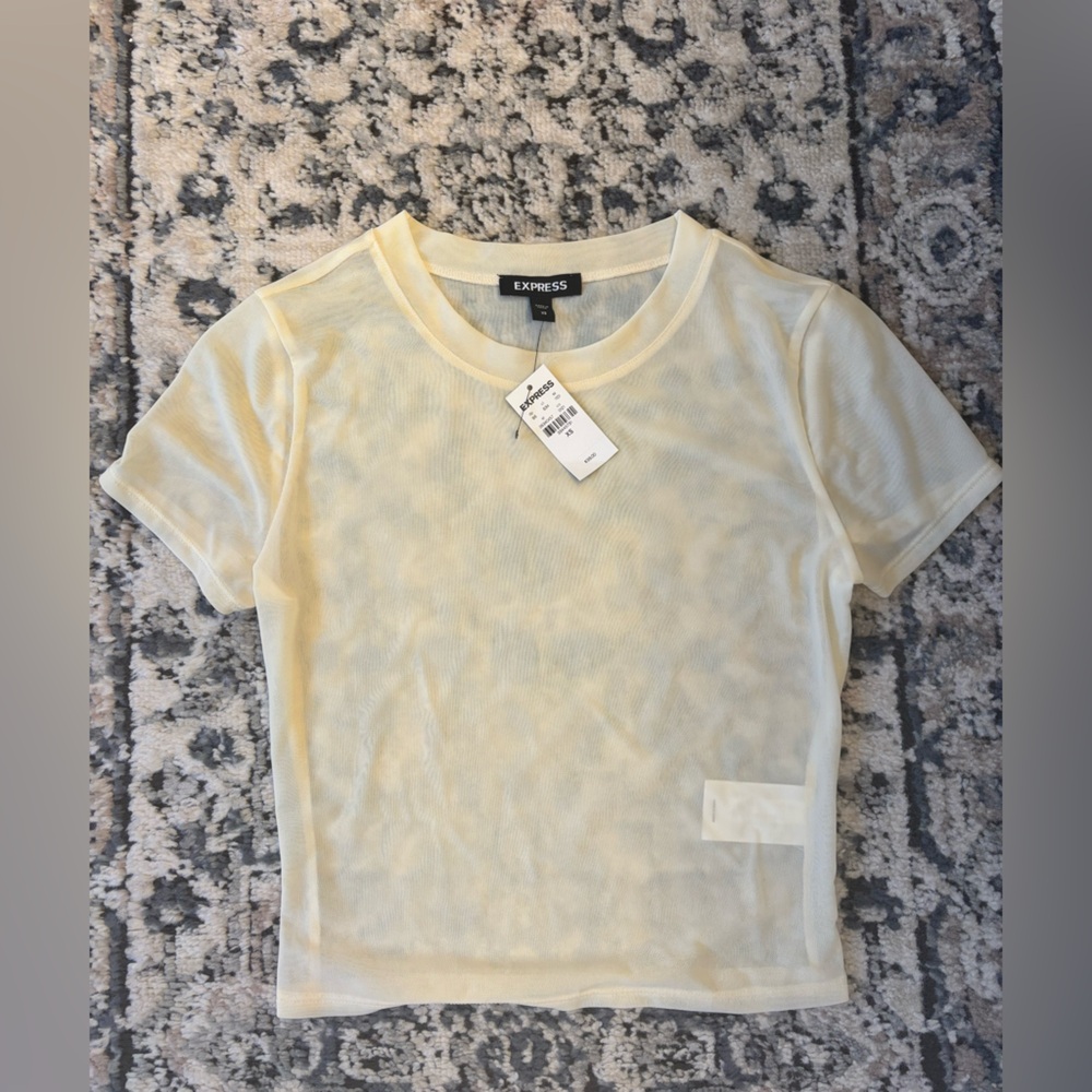 Express Women's Cream Mesh Top NWT